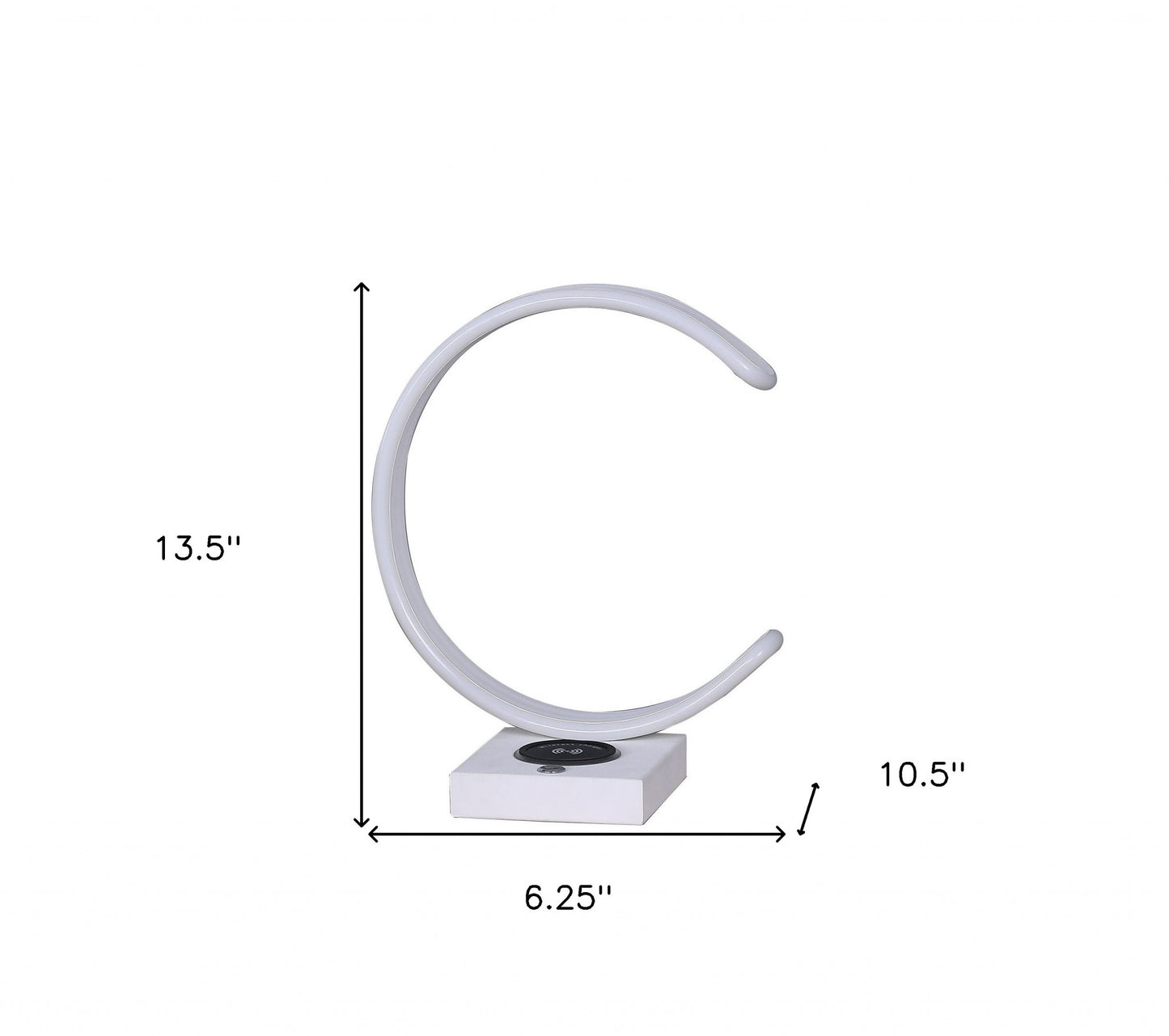 White w/ Wireless Charger Table Lamp