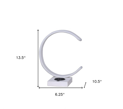 White w/ Wireless Charger Table Lamp