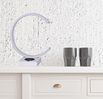 White w/ Wireless Charger Table Lamp