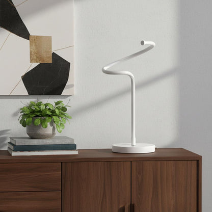White Curvy Spiral Table Lamp