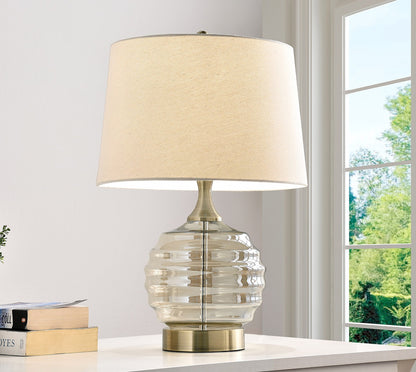 Off-White Bedside Table Lamp w/ Off-Shade