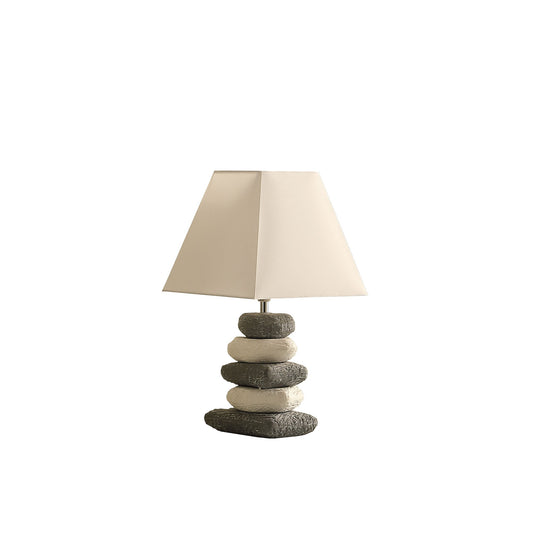 Gray Bedside Table Lamp w/ Off Shade