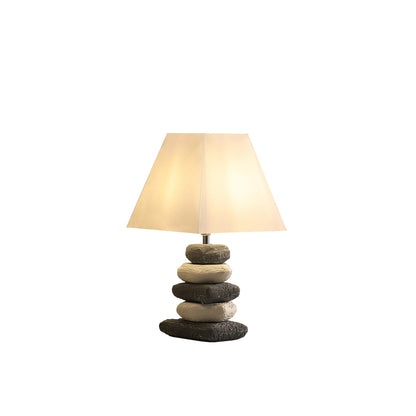 Gray Bedside Table Lamp w/ Off Shade