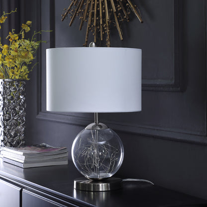 Translucent Glass Globe Table Lamp w/ Shade