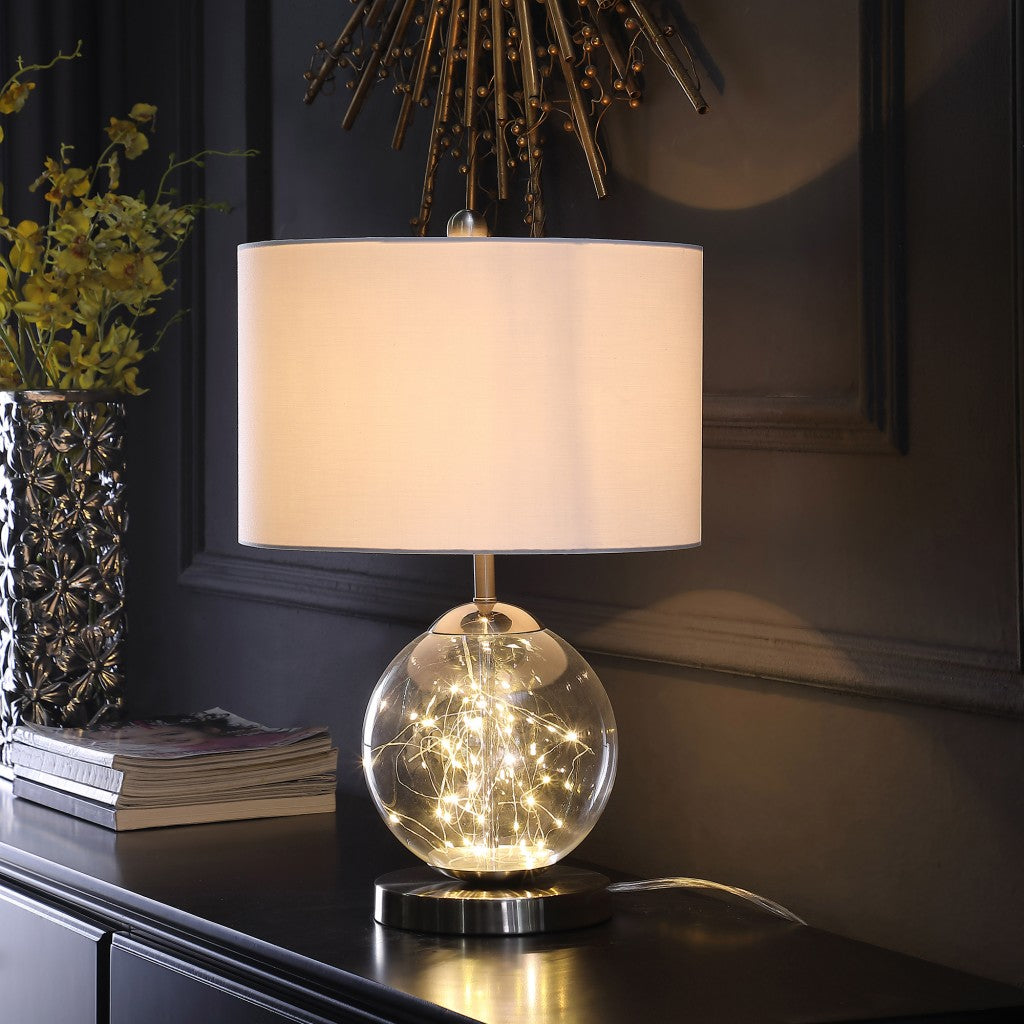 Translucent Glass Globe Table Lamp w/ Shade
