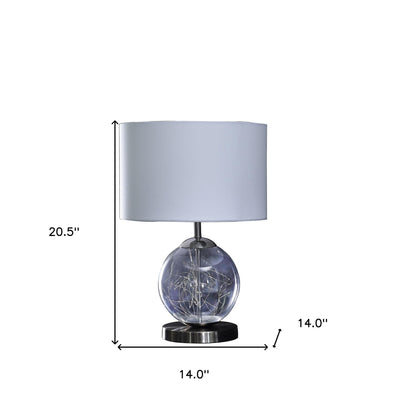Translucent Glass Globe Table Lamp w/ Shade