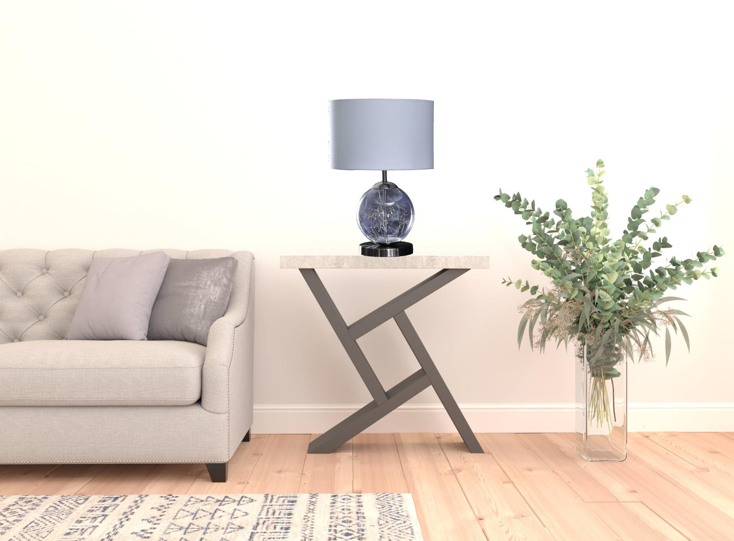 Translucent Glass Globe Table Lamp w/ Shade