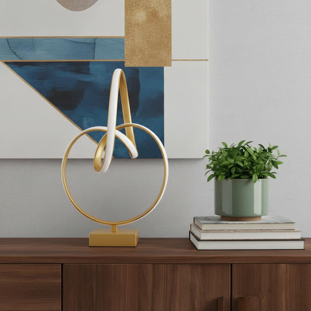Gold Abstract Geo Table Lamp