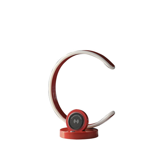 Red Contempo C Shape w/ Desk or Table Lamp