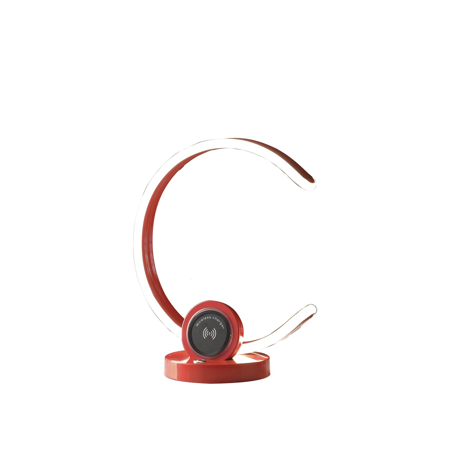Red Contempo C Shape w/ Desk or Table Lamp