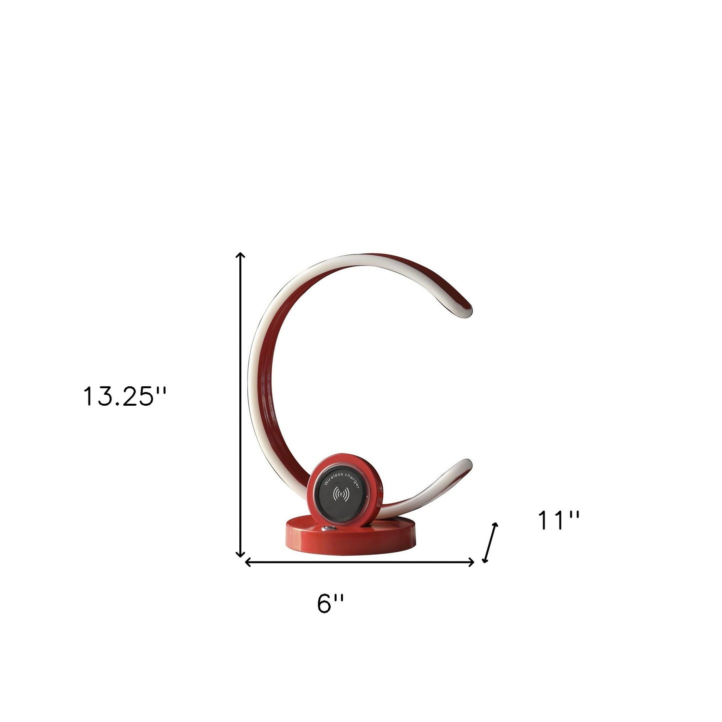 Red Contempo C Shape w/ Desk or Table Lamp