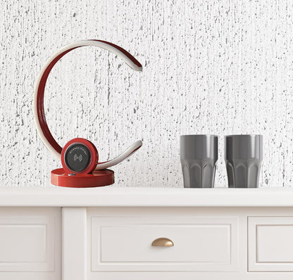 Red Contempo C Shape w/ Desk or Table Lamp
