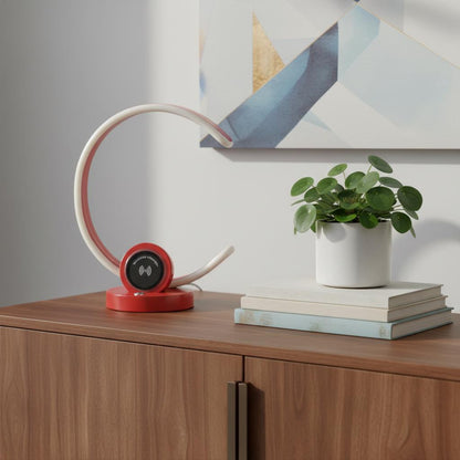 Red Contempo C Shape w/ Desk or Table Lamp