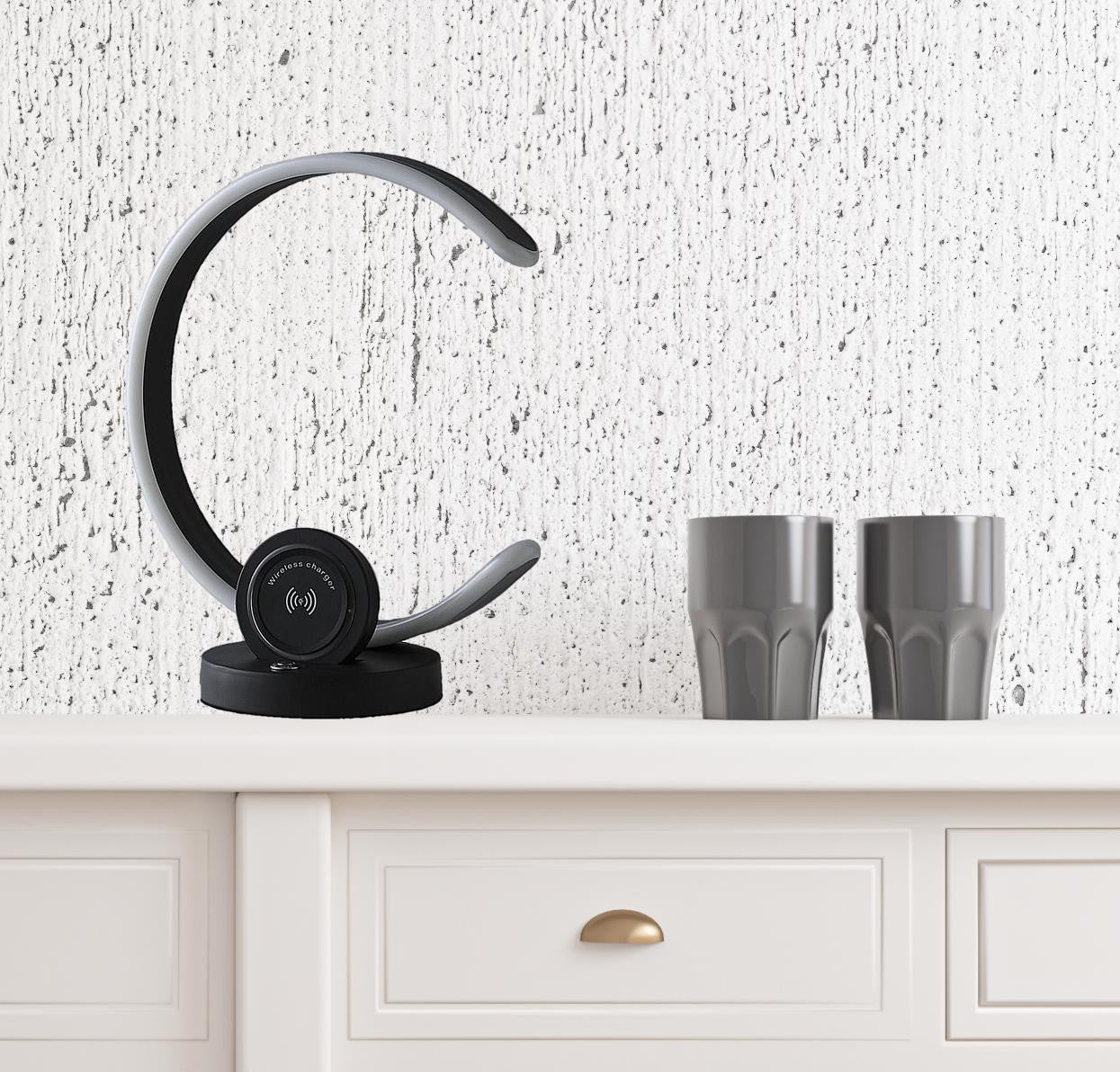 Black Contempo Shape w/ Desk or Table Lamp