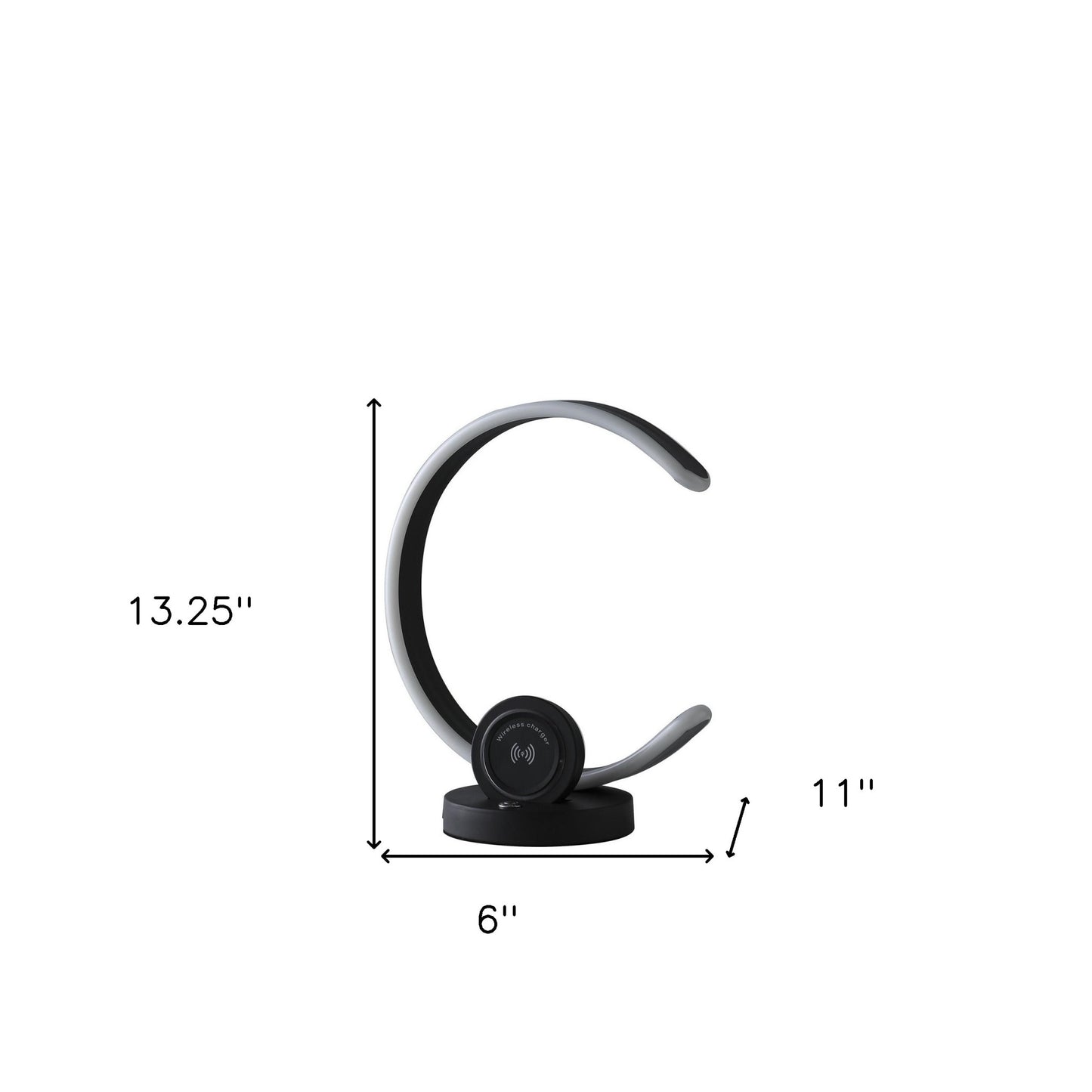 Black Contempo Shape w/ Desk or Table Lamp