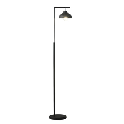 Black Arc Floor Lamp w/ Black Bowl Shade