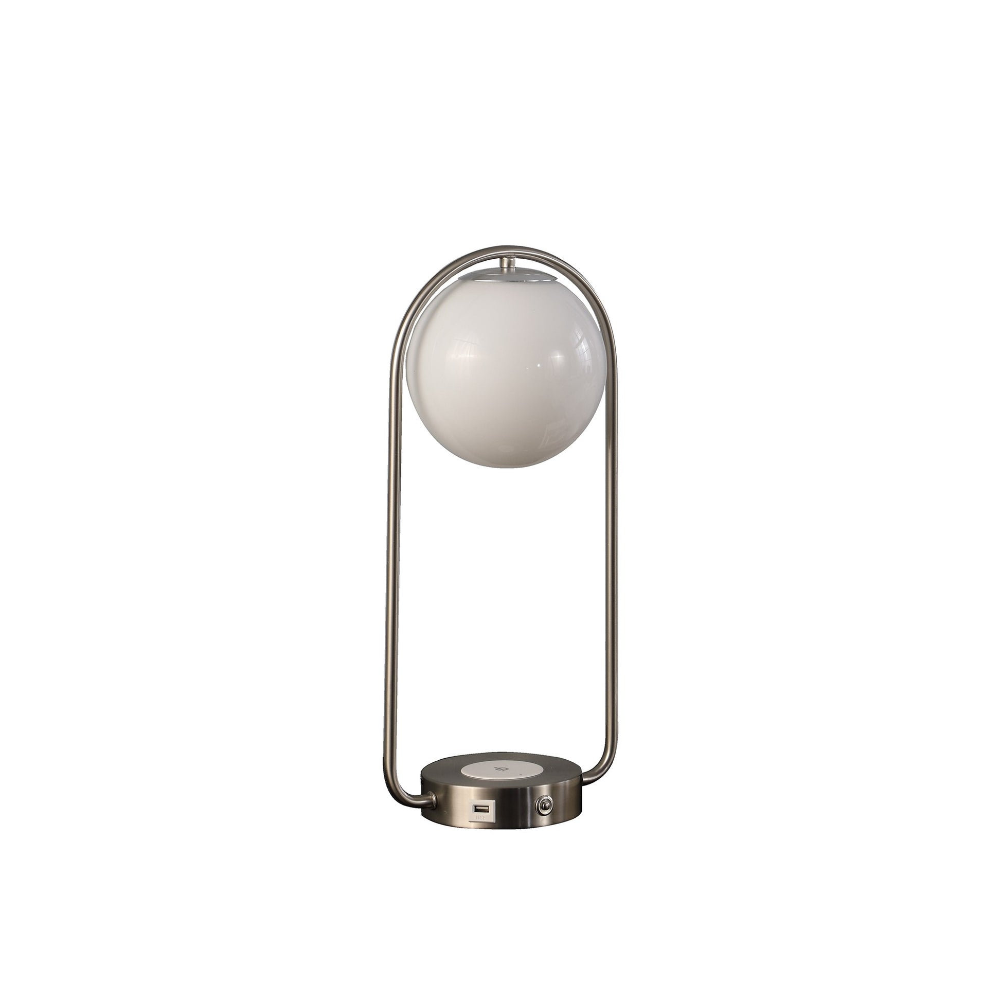 Silver Clip Globe Table Lamp
