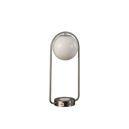 Silver Clip Globe Table Lamp