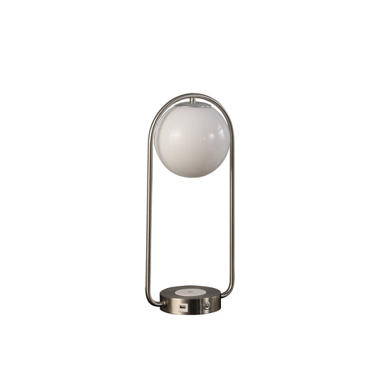 Silver Clip Globe Table Lamp