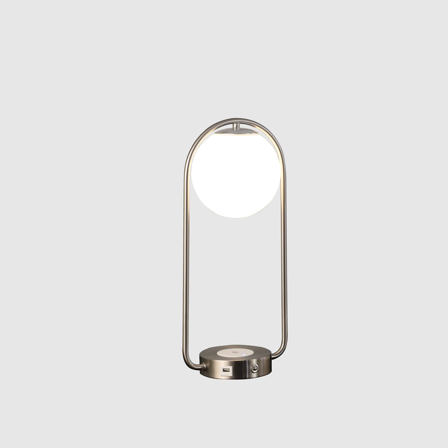 Silver Clip Globe Table Lamp