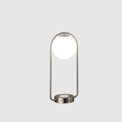 Silver Clip Globe Table Lamp