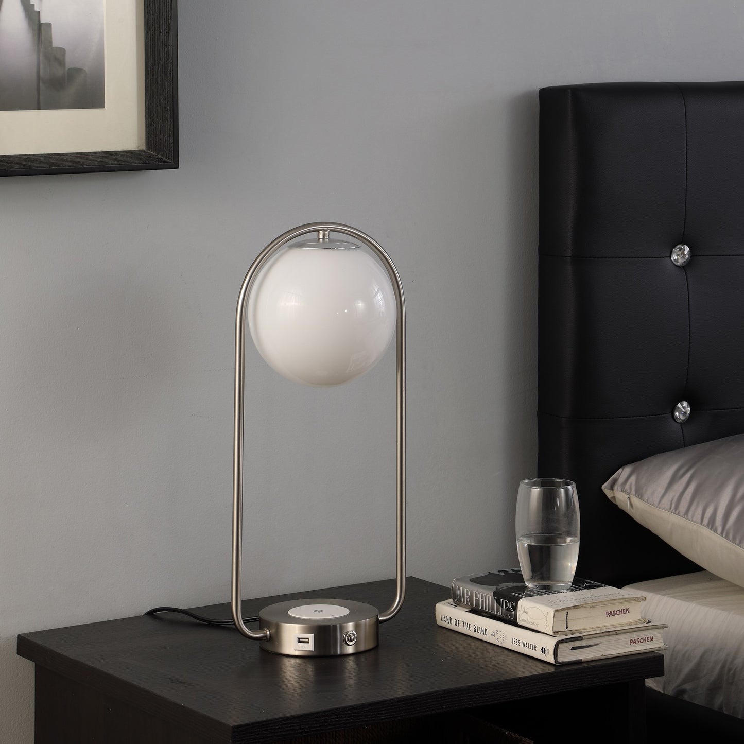Silver Clip Globe Table Lamp