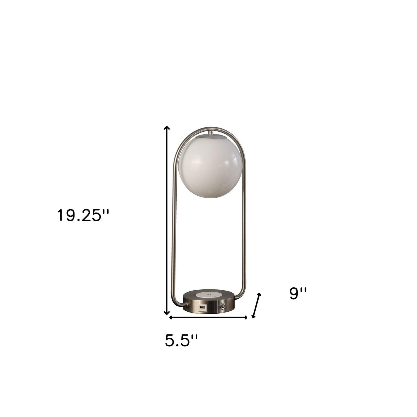 Silver Clip Globe Table Lamp