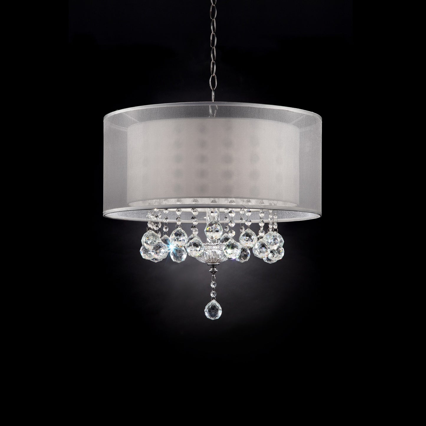 Chic Silver Ceiling Lamp & Silver Shade