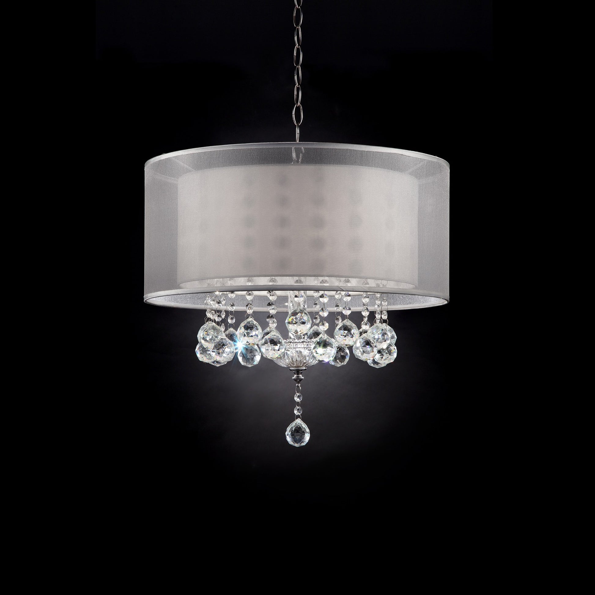Chic Silver Ceiling Lamp & Silver Shade
