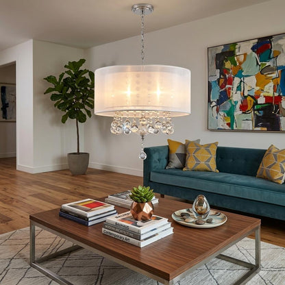 Chic Silver Ceiling Lamp & Silver Shade