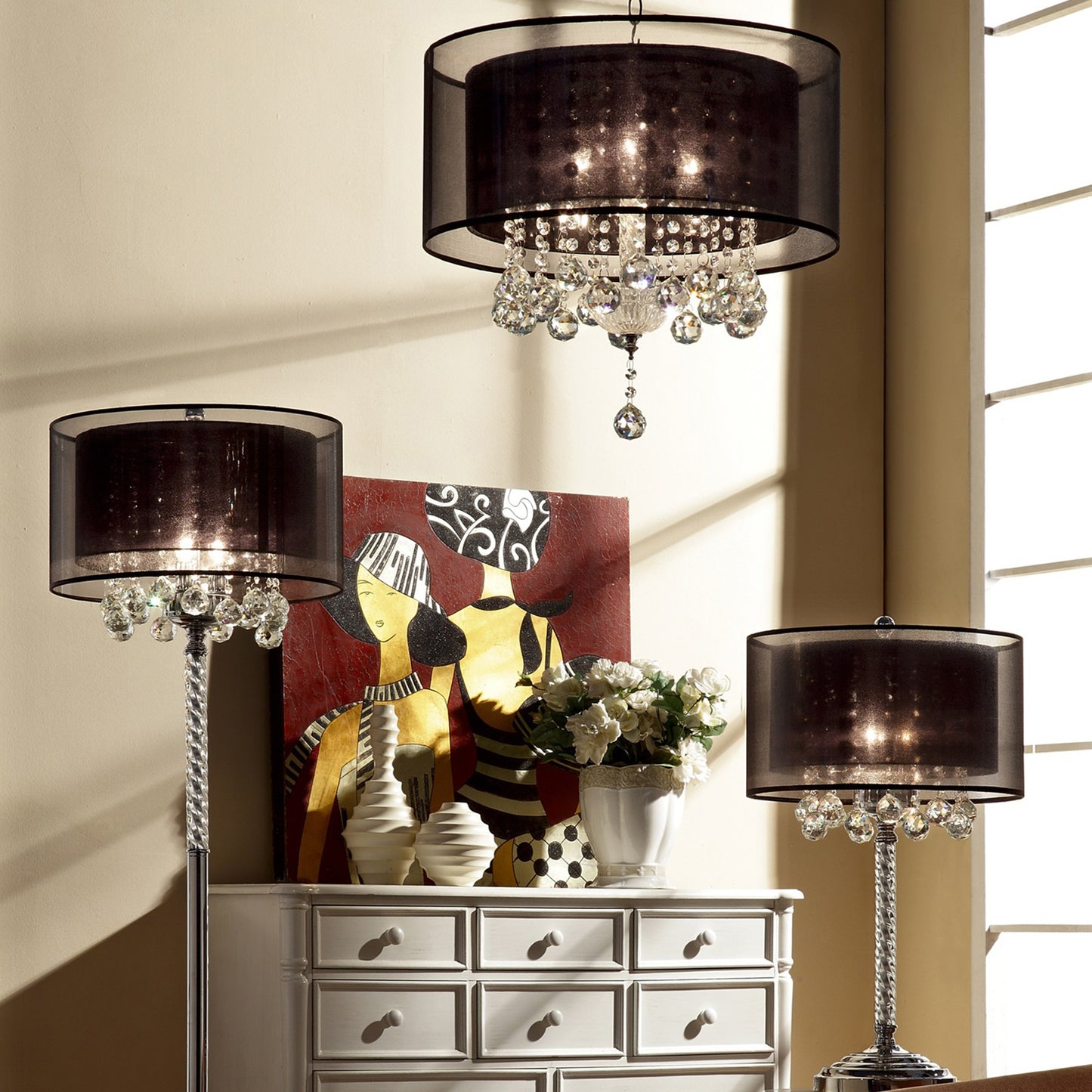 Contempo Silver Ceiling Lamp