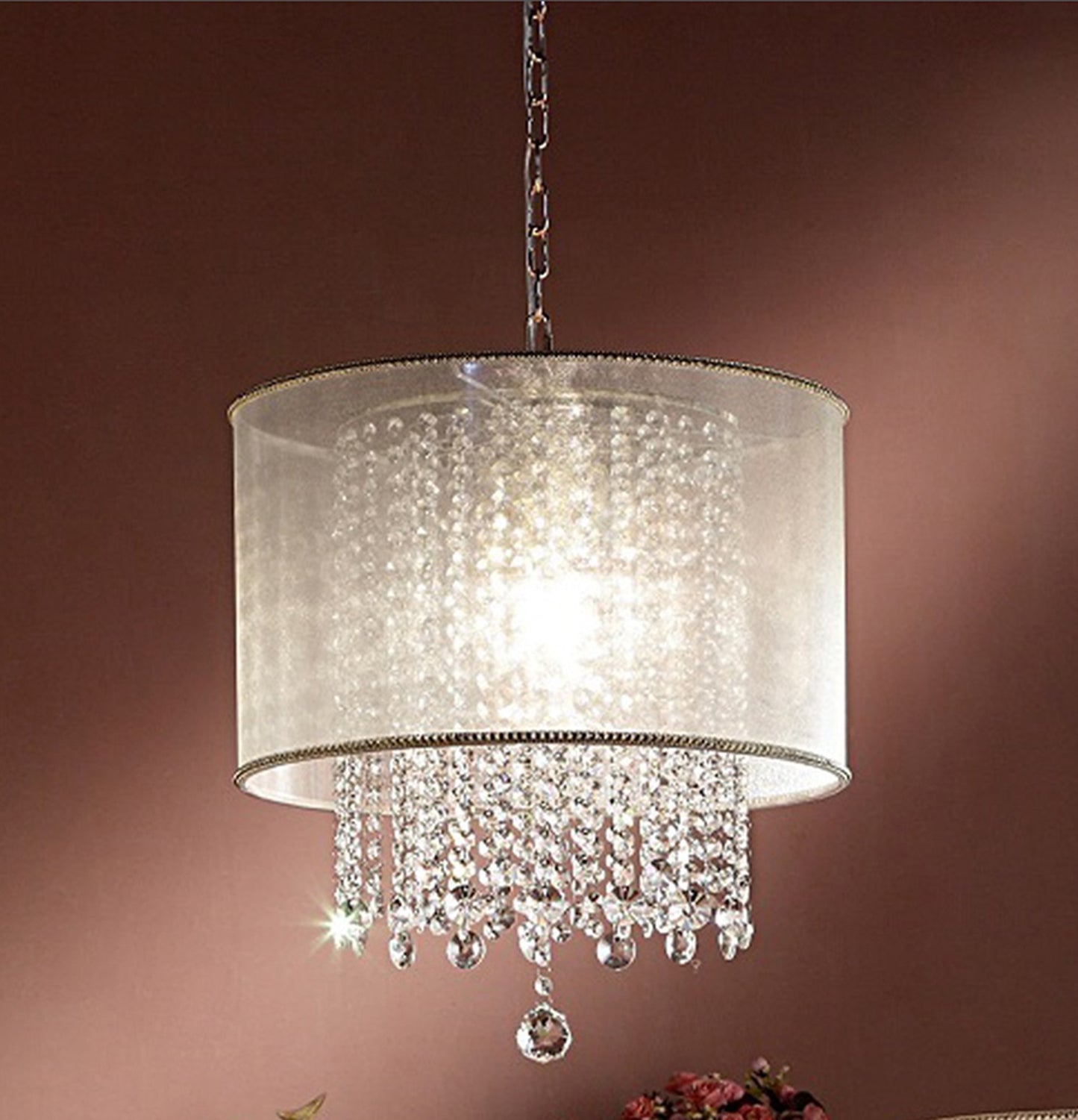 Primo Gold Finish Ceiling Lamp & Shade