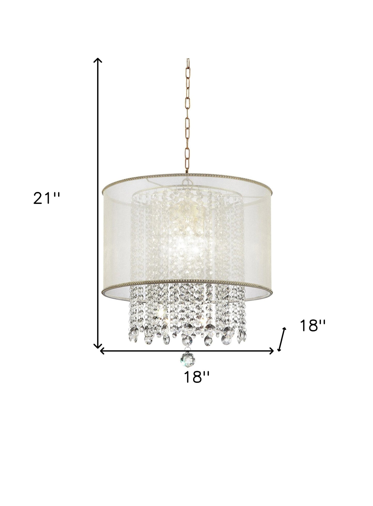 Primo Gold Finish Ceiling Lamp & Shade