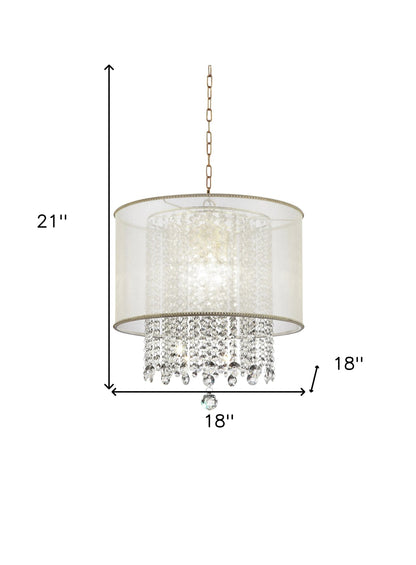 Primo Gold Finish Ceiling Lamp & Shade