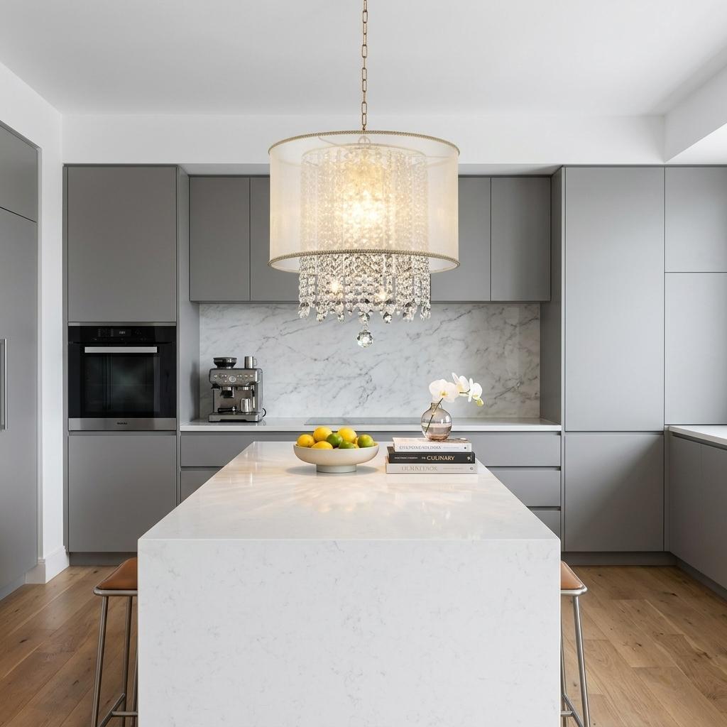 Primo Gold Finish Ceiling Lamp & Shade