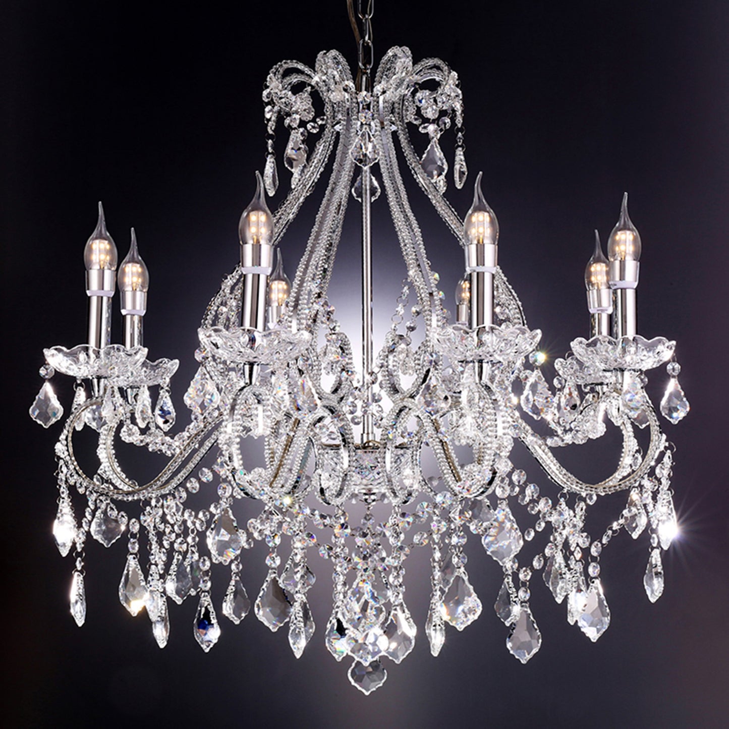 Candle Style Empire 8 Light Glass Ceiling Light