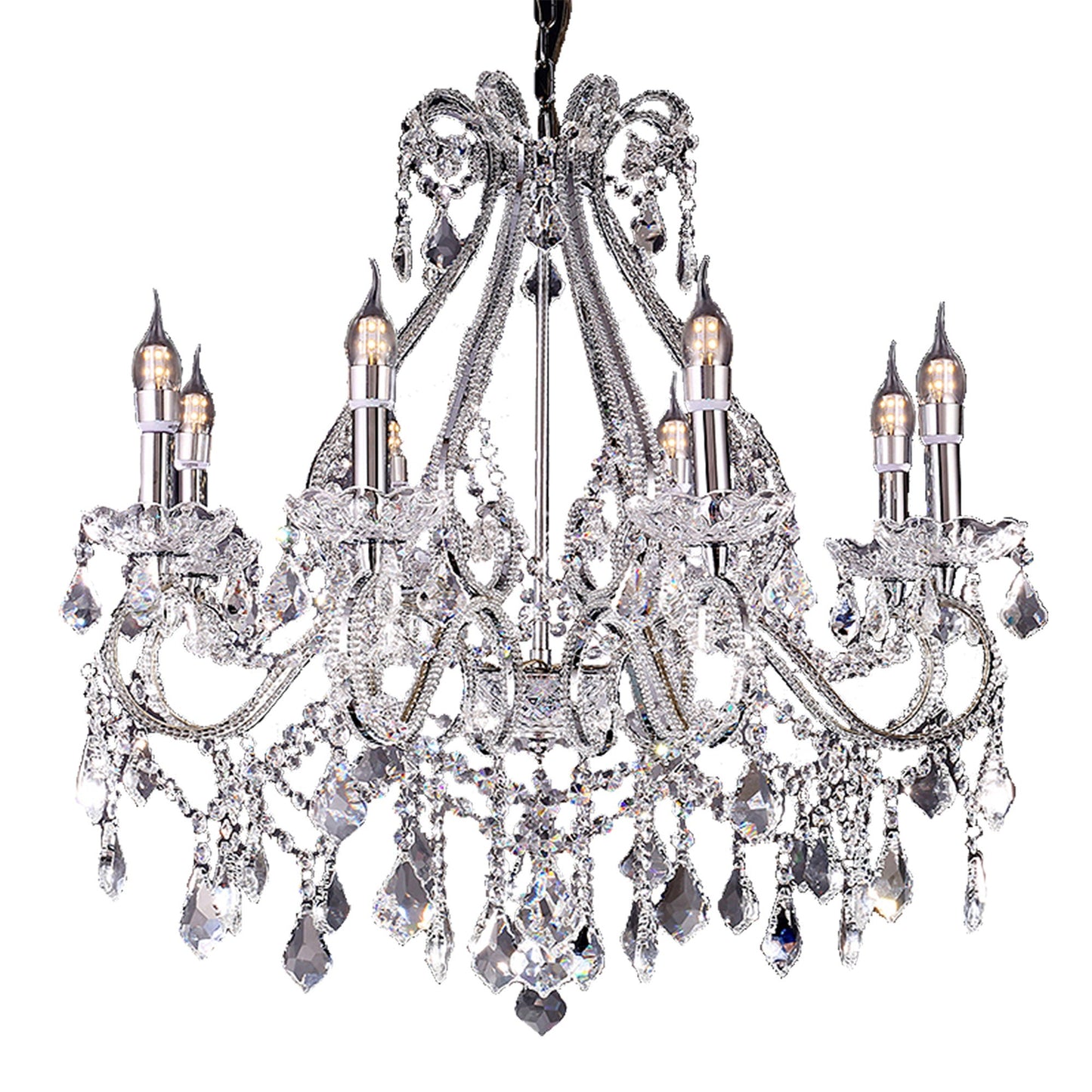 Candle Style Empire 8 Light Glass Ceiling Light