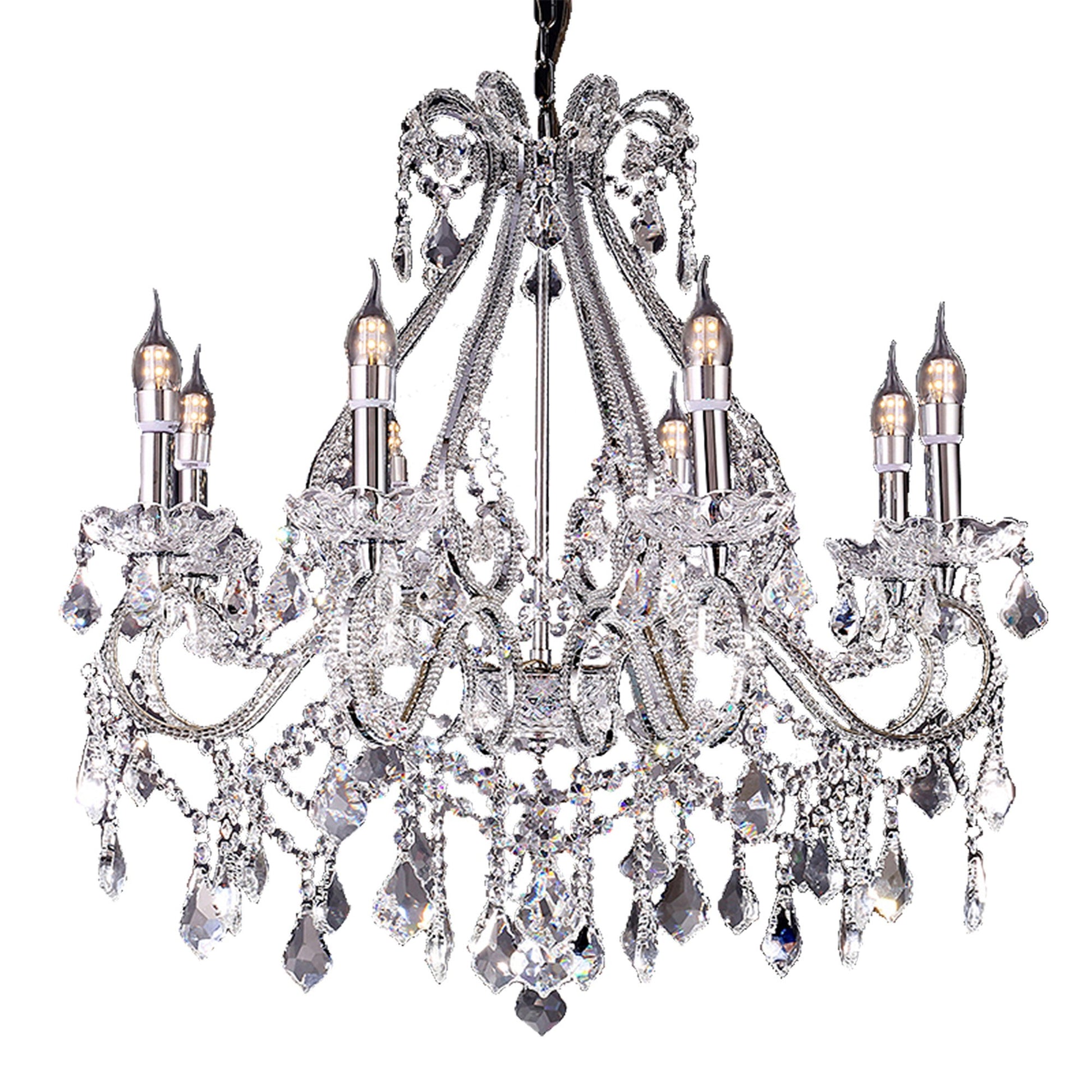 Candle Style Empire 8 Light Glass Ceiling Light