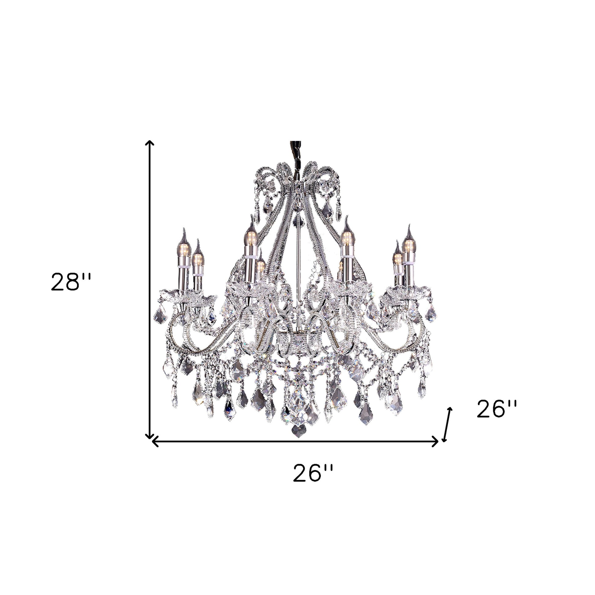 Candle Style Empire 8 Light Glass Ceiling Light