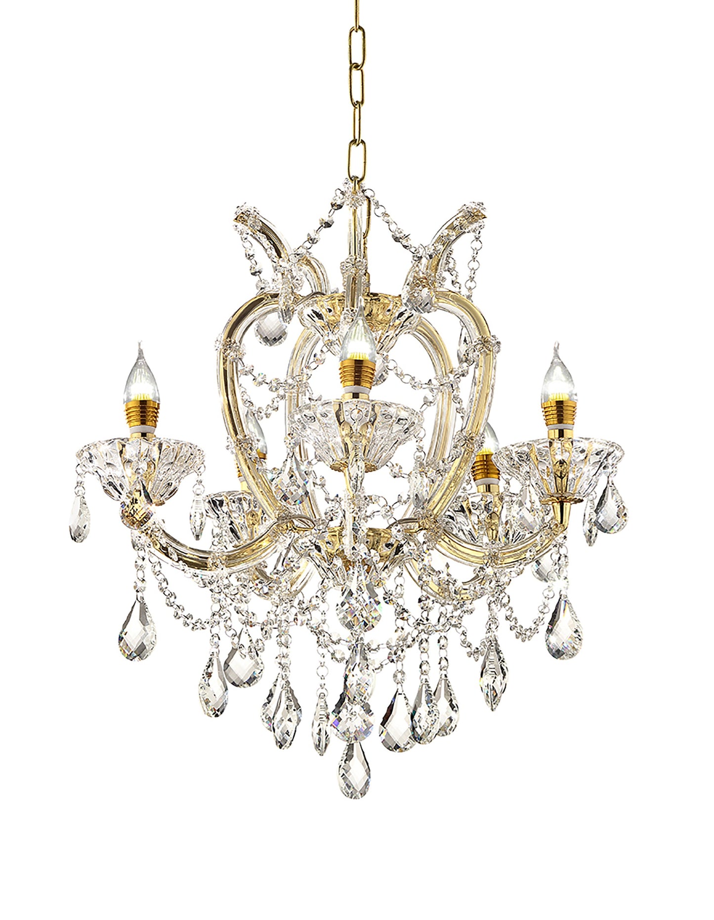 5 Light Glam Gold & Faux Crystal Chandelier