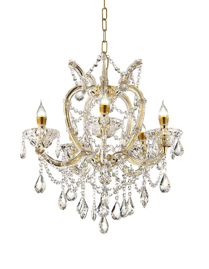 5 Light Glam Gold & Faux Crystal Chandelier