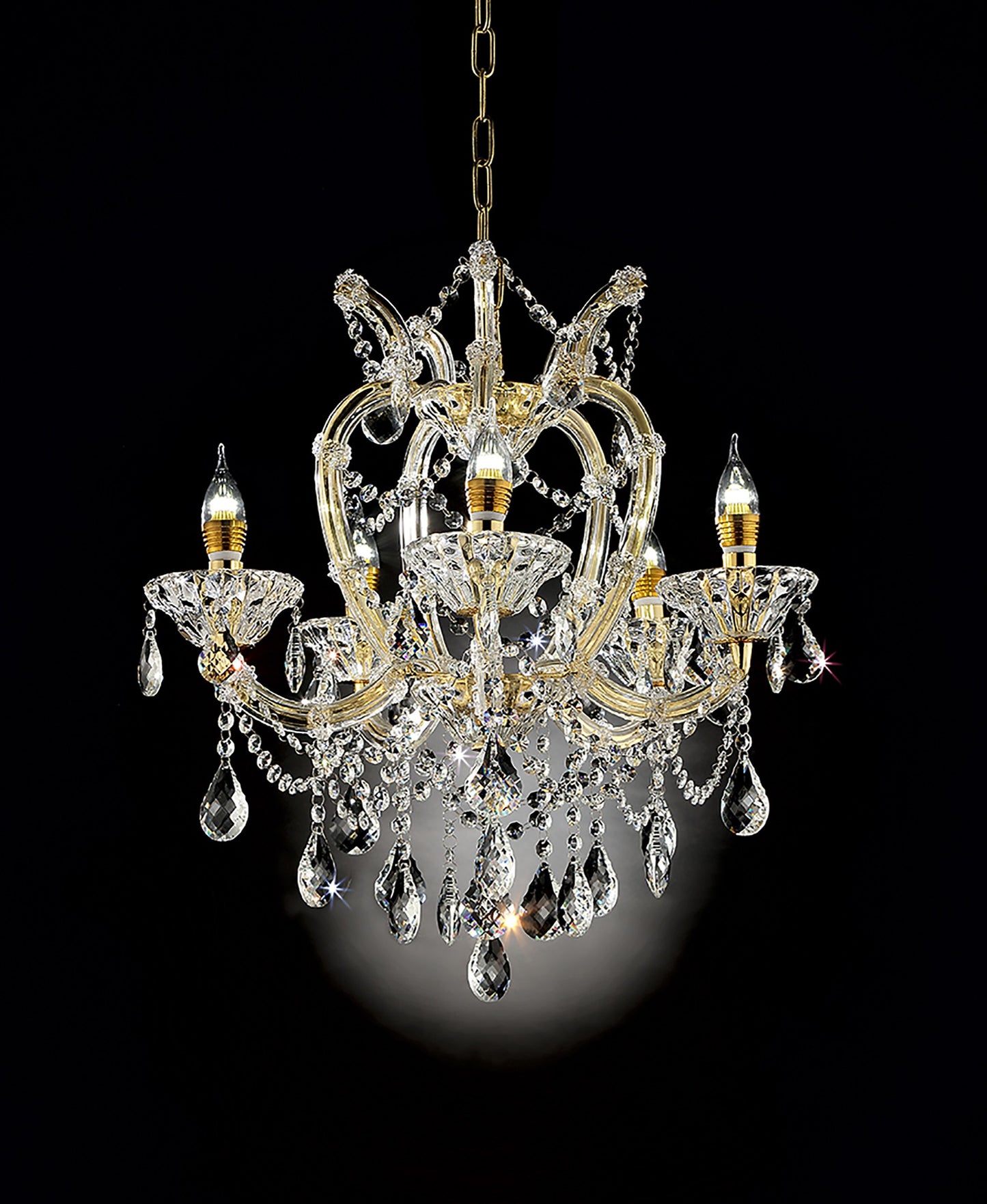 5 Light Glam Gold & Faux Crystal Chandelier