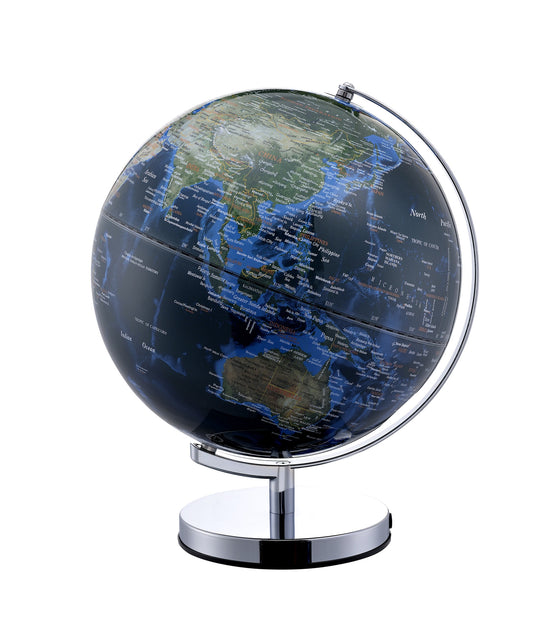 Chrome Polyresin Globe With LED