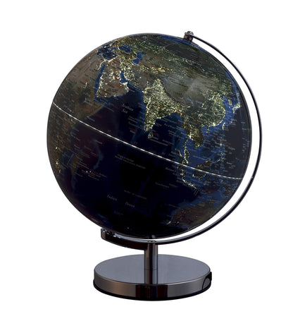 Chrome Polyresin Globe With LED