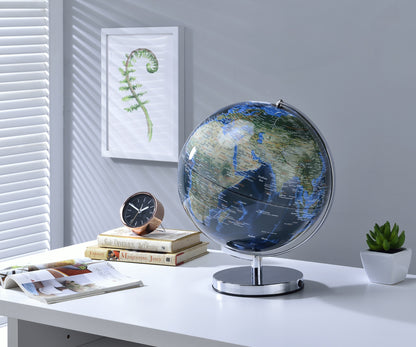 Chrome Polyresin Globe With LED