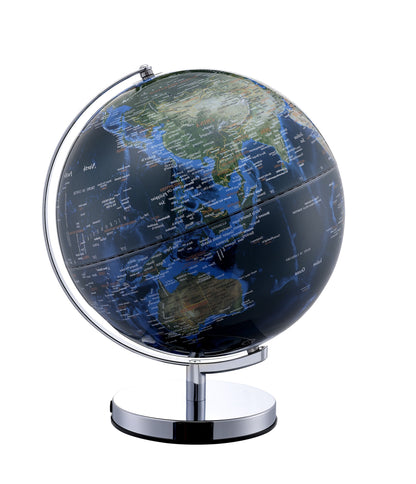 Chrome Polyresin Globe With LED