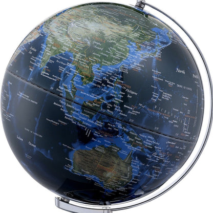 Chrome Polyresin Globe With LED