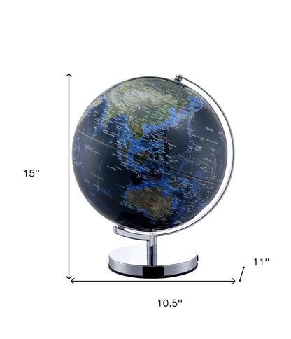 Chrome Polyresin Globe With LED