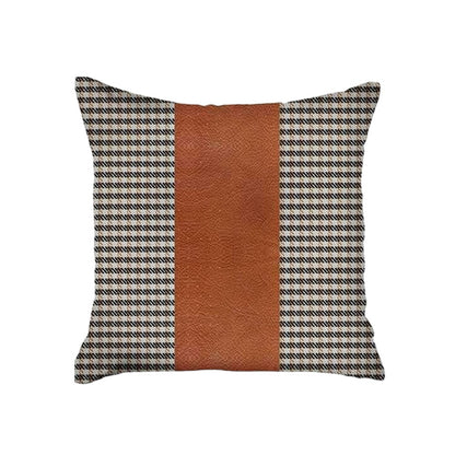 Brown Houndstooth Handmade Pillow
