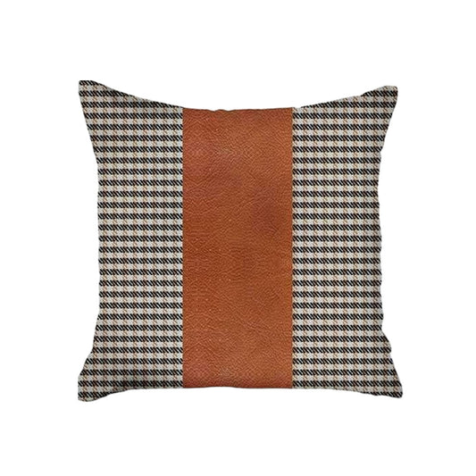 Brown Houndstooth Handmade Pillow